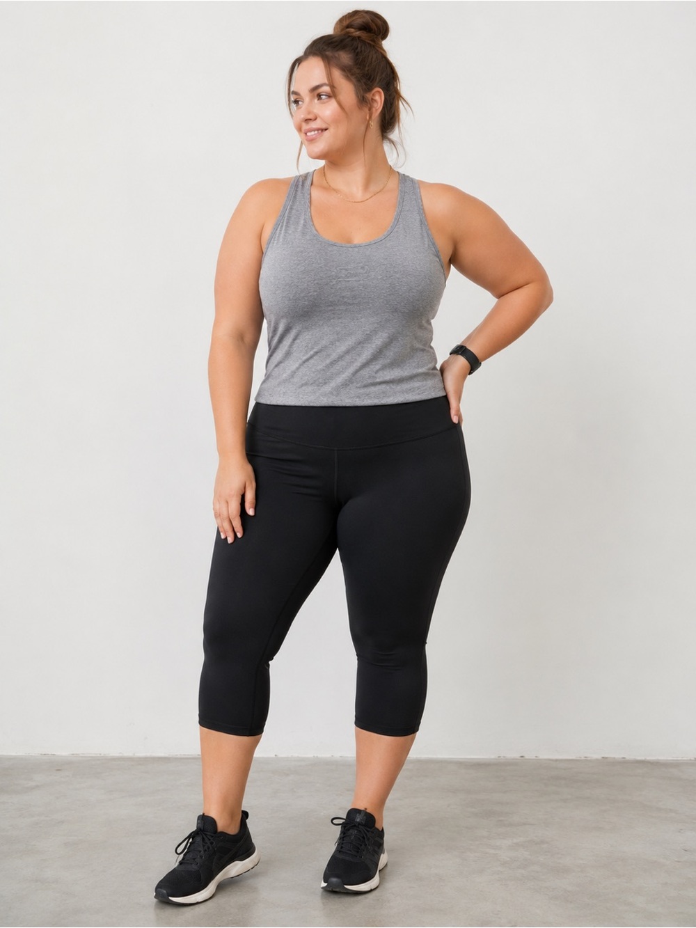 Lucy Black High Rise Capri Leggings Women’s Plus Size 3X Activewear